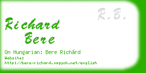 richard bere business card